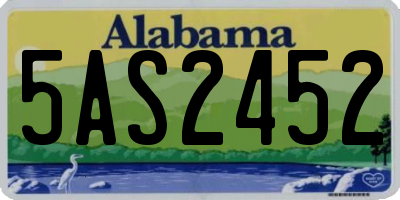 AL license plate 5AS2452