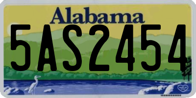 AL license plate 5AS2454