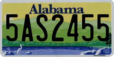 AL license plate 5AS2455