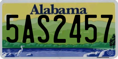AL license plate 5AS2457