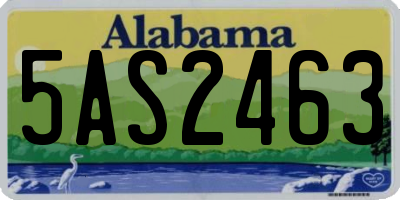 AL license plate 5AS2463