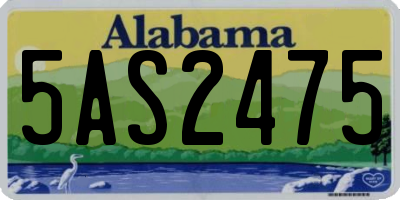 AL license plate 5AS2475