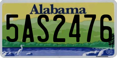 AL license plate 5AS2476
