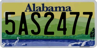 AL license plate 5AS2477