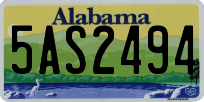 AL license plate 5AS2494