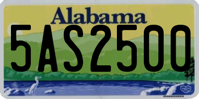 AL license plate 5AS2500