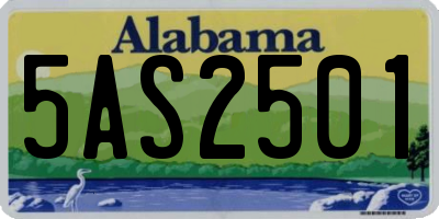 AL license plate 5AS2501