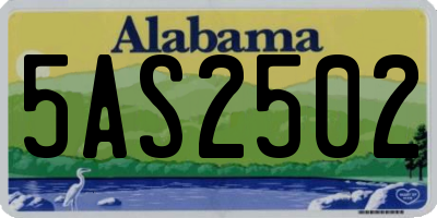 AL license plate 5AS2502