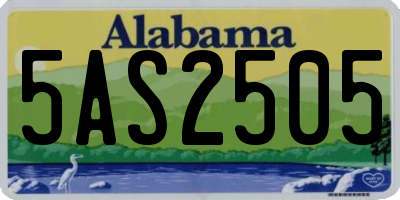 AL license plate 5AS2505