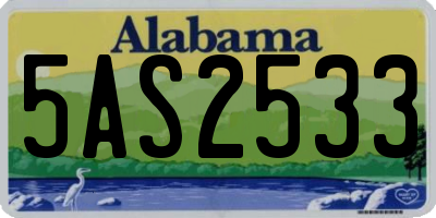 AL license plate 5AS2533