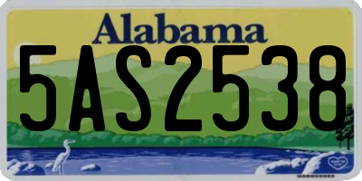 AL license plate 5AS2538