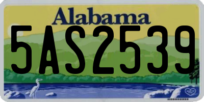 AL license plate 5AS2539