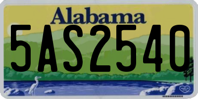 AL license plate 5AS2540