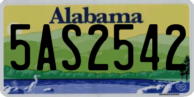 AL license plate 5AS2542