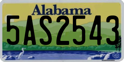 AL license plate 5AS2543