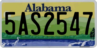 AL license plate 5AS2547
