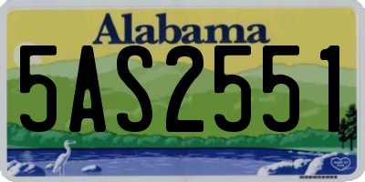 AL license plate 5AS2551