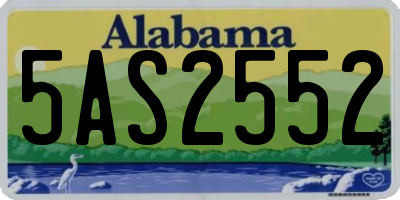 AL license plate 5AS2552