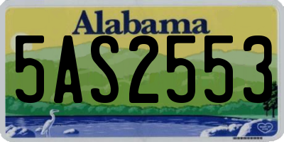 AL license plate 5AS2553