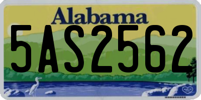 AL license plate 5AS2562