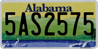 AL license plate 5AS2575