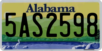 AL license plate 5AS2598