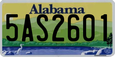 AL license plate 5AS2601