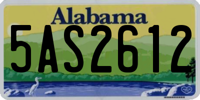 AL license plate 5AS2612