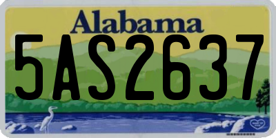 AL license plate 5AS2637