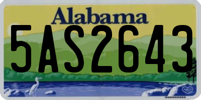AL license plate 5AS2643