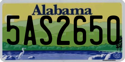 AL license plate 5AS2650