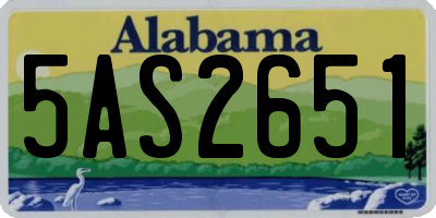 AL license plate 5AS2651
