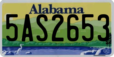 AL license plate 5AS2653