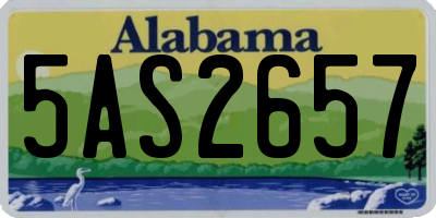 AL license plate 5AS2657