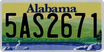 AL license plate 5AS2671