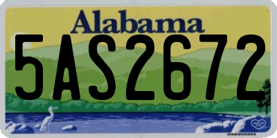 AL license plate 5AS2672