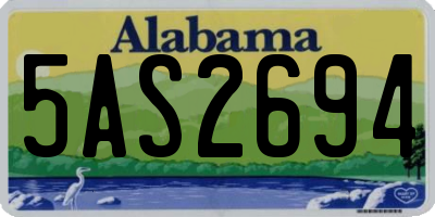 AL license plate 5AS2694