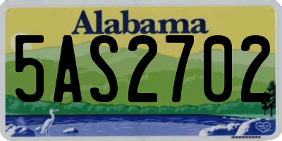 AL license plate 5AS2702