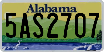 AL license plate 5AS2707