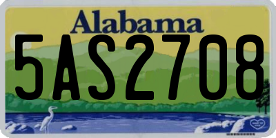AL license plate 5AS2708