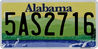 AL license plate 5AS2716