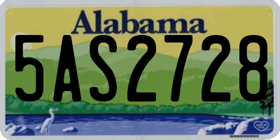 AL license plate 5AS2728