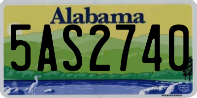 AL license plate 5AS2740