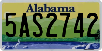AL license plate 5AS2742