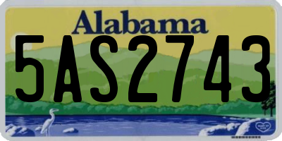 AL license plate 5AS2743
