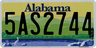 AL license plate 5AS2744