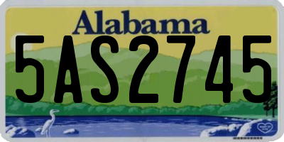 AL license plate 5AS2745