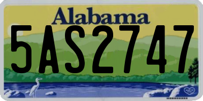 AL license plate 5AS2747