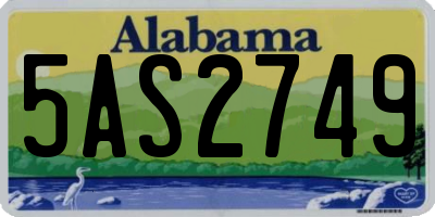 AL license plate 5AS2749