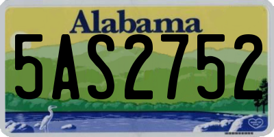 AL license plate 5AS2752